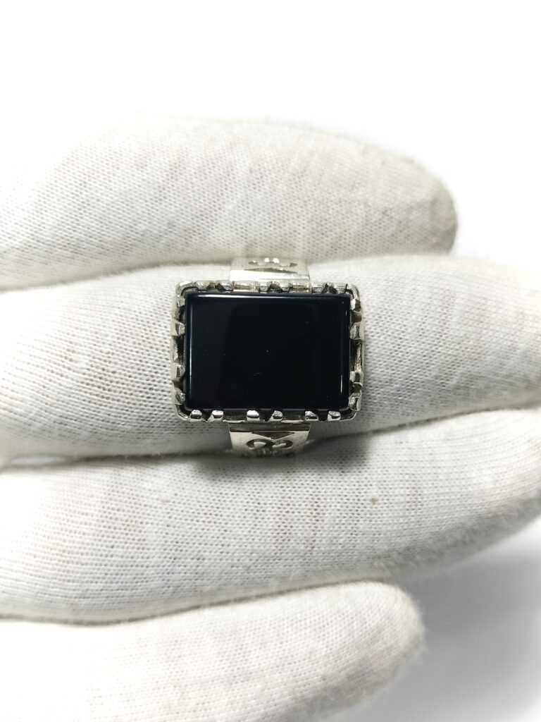 Black Aqeeq Ring Real Stone